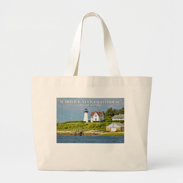 Warwick Neck Lighthouse, Rhode Island Tote Bag Jumbo Stoffbeutel (Vorne)