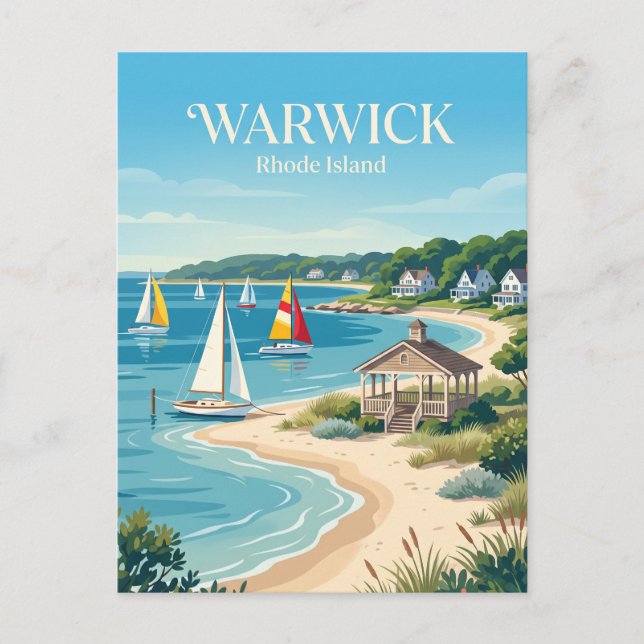 Warwick, Rhode Island Postkarte (Vorderseite)