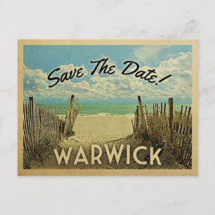 Warwick Rhode Island Save the Date Vintag Beach Ankündigungspostkarte