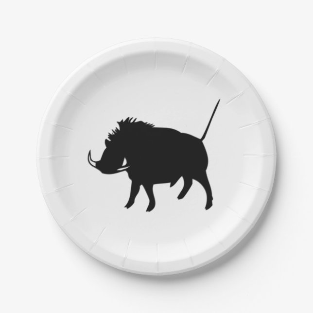 Warzen-Schwein  Pappteller (Vorderseite)