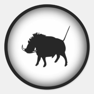 Warzen-Schwein Runder Aufkleber