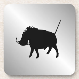 Warzen-Wildschwein Silber Getränkeuntersetzer