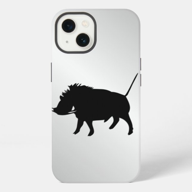 Warzen-Wildschwein Silber iPhone Hülle (Rückseite)