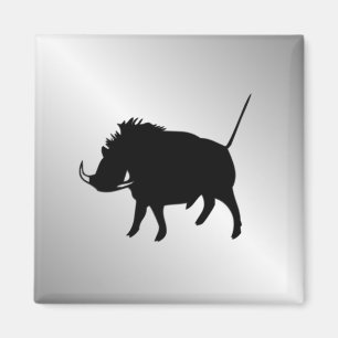 Warzen-Wildschwein Silber Magnet