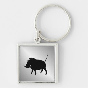 Warzenschwein Silber Schlüsselanhänger