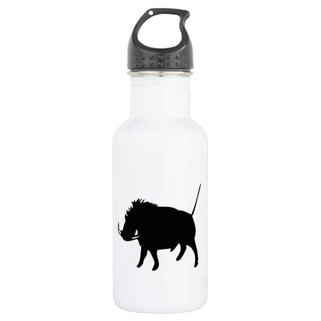 Warzenschwein Silber Trinkflasche (Vorderseite)