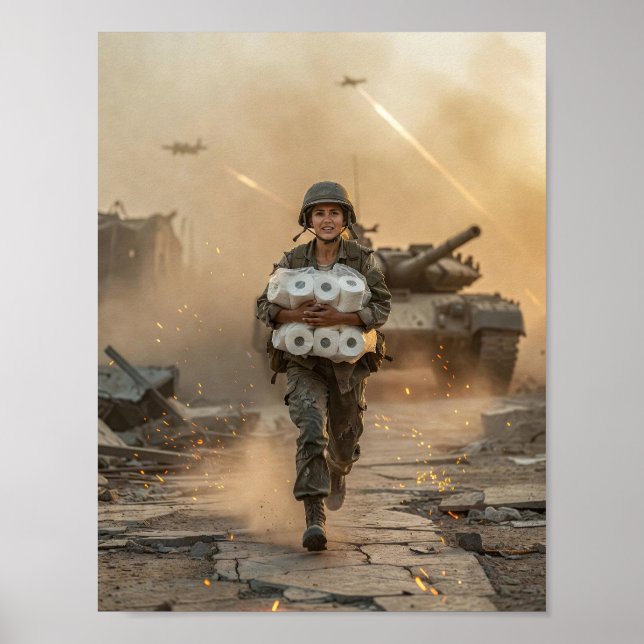 Warzone-Überlebensposter mit absurdem Humor Poster (Vorne)