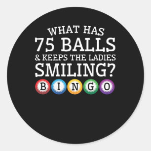 Was 75 Balls Behielt Ladys lächelnd Bingo Runder Aufkleber