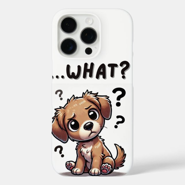 "...was?" Adorable verwirrte Cartoon-Welpe Case-Mate iPhone Hülle (Rückseite)