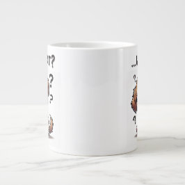 "...was?" Adorable verwirrte Cartoon-Welpe Jumbo-Tasse