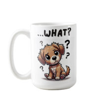 "...was?" Adorable verwirrte Cartoon-Welpe