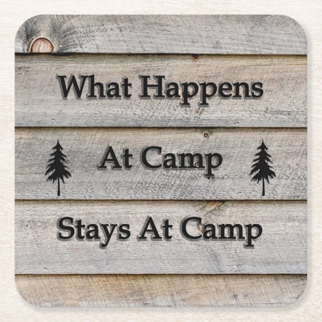 Was am Lager geschieht, bleibe am Lager Rechteckiger Pappuntersetzer (Vorderseite)