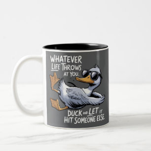 Was auch immer das Leben dir vor die Füße wirft Lu Zweifarbige Tasse