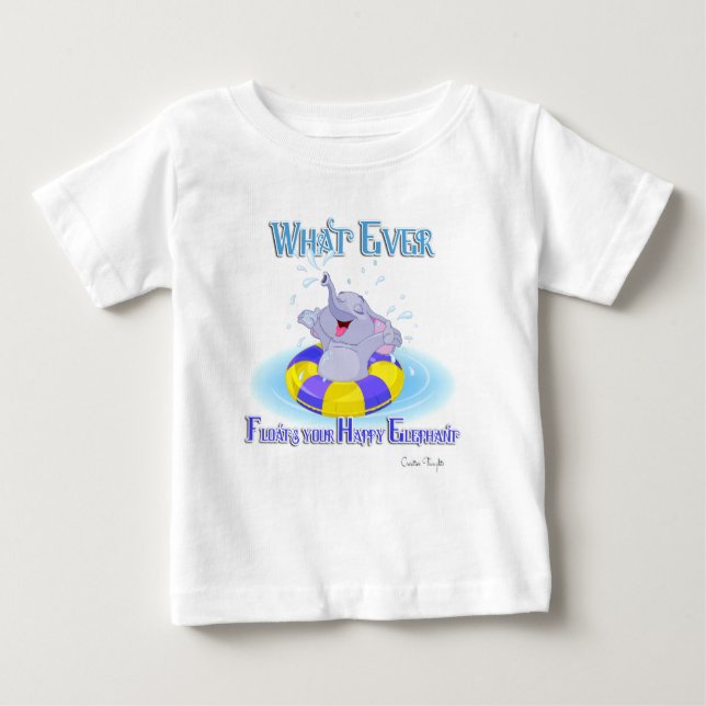Was auch immer deinen glücklichen Elefanten schweb Baby T-shirt (Vorderseite)
