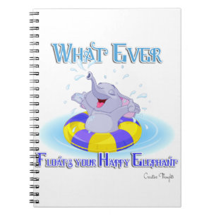 Was auch immer deinen glücklichen Elefanten schweb Notizblock