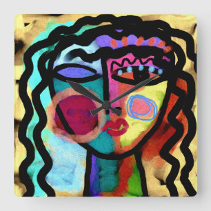 Was auch immer die Abstrakte Kunst ist Quadratische Wanduhr