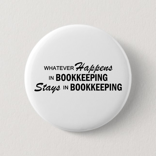 Was auch immer geschieht - Buchhaltung Button (Vorderseite)