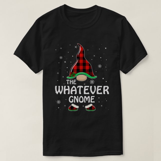 Was auch immer Gnome Buffalo Kariert Matching Fami T-Shirt (Design vorne)