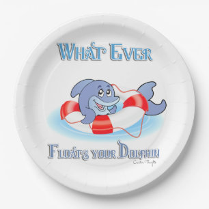 Was auch immer Ihr Dolphin schwimmt Pappteller