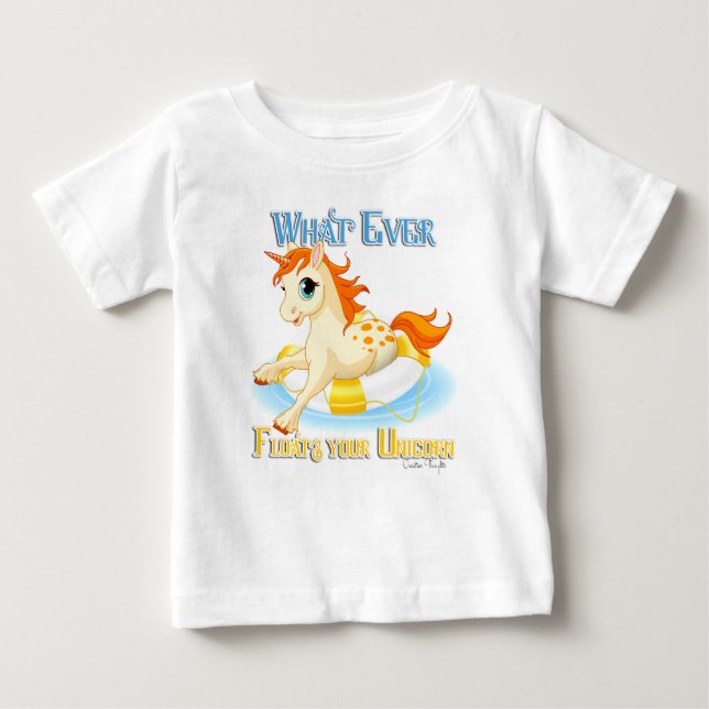 Was auch immer Ihr Einhorn schwimmt Baby T-shirt (Vorderseite)