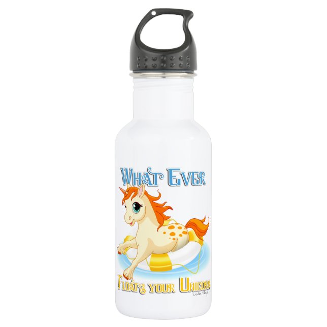 Was auch immer Ihr Einhorn schwimmt Trinkflasche (Vorderseite)