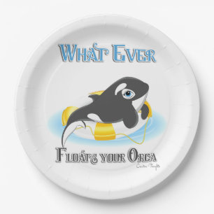 Was auch immer Ihr Orca Whale schwimmt Pappteller