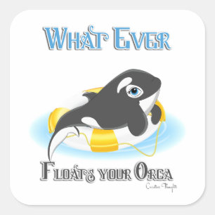 Was auch immer Ihr Orca Whale schwimmt Quadratischer Aufkleber