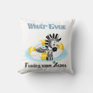 Was auch immer Ihr Zebra schwimmt 3 Kissen