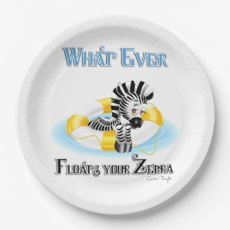 Was auch immer Ihr Zebra schwimmt 3 Pappteller