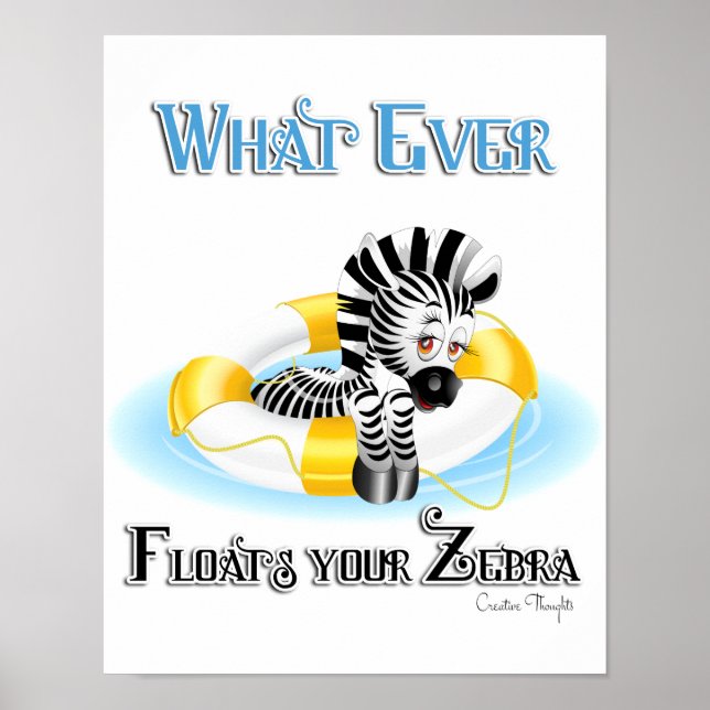 Was auch immer Ihr Zebra schwimmt 3 Poster (Vorne)
