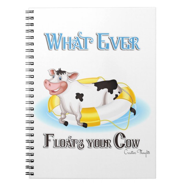 Was auch immer Ihre Kuh schwimmt Notizblock (Vorderseite)