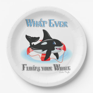 Was auch immer Ihren Wal schweben 2 Pappteller