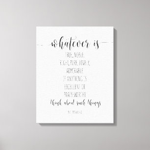 Was auch immer wahr ist, die Philippinen 4:8 Leinwanddruck