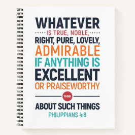 Was auch immer wahr ist, die Philippinen 4:8 Notizbuch