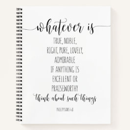 Was auch immer wahr ist, die Philippinen 4:8 Notizbuch