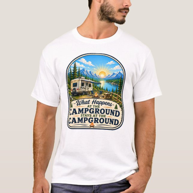 Was auf dem Campingplatz passiert T-Shirt (Vorderseite)