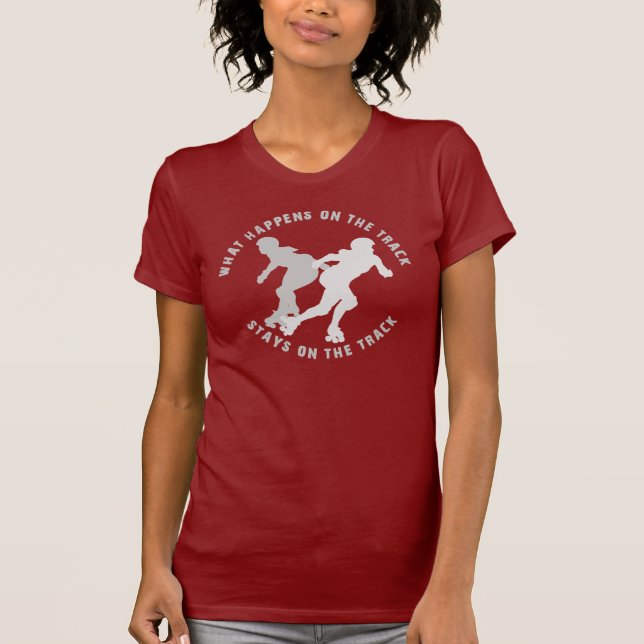Was auf der Bahn geschieht, bleibe auf der Bahn T-Shirt (Vorderseite)