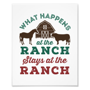 Was auf der Ranch Bleibe Fotodruck