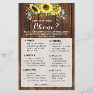 Was auf Ihrem Handy Sonnenblumen Dusche Game Card Flyer