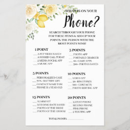 Was auf Ihrer Phone Lemon&Rose Shower Game Card Flyer