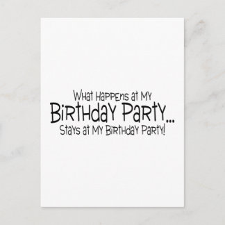 Was auf meiner Geburtstagsparty bei meiner Geburt  Postkarte