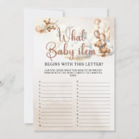 WAS BABY POST ALPHABET Baby Shower Game Niedlich B