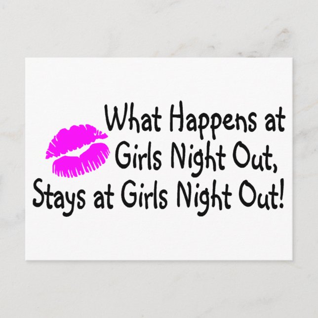 Was bei Girls Night Out passiert, Bleibe bei Girls Postkarte (Vorderseite)