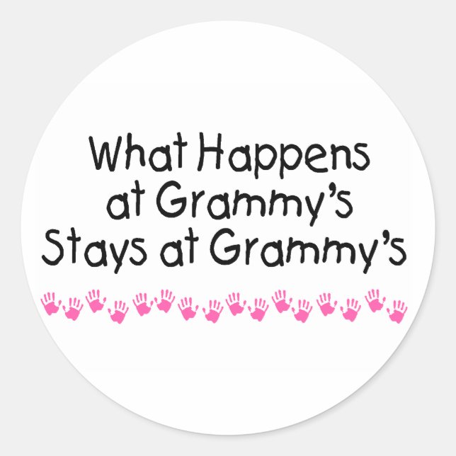 Was bei Grammys mit rosa Handprints passiert Runder Aufkleber (Vorderseite)
