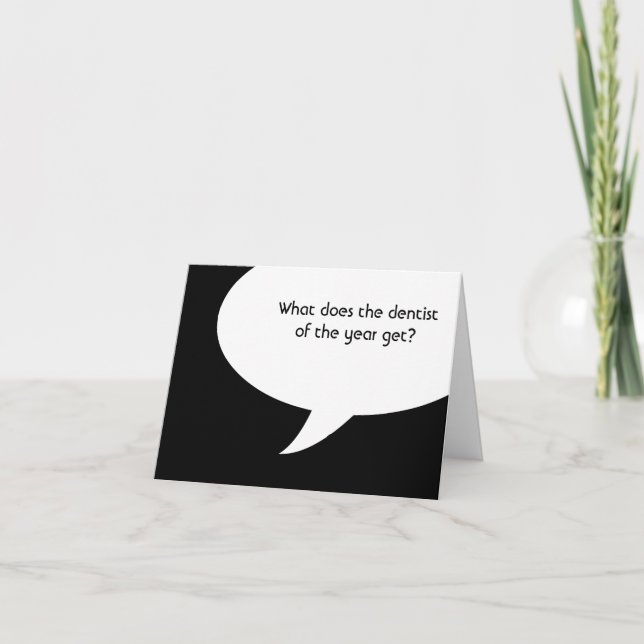 Was bekommt der Zahnarzt des Jahres? Karte (Vorderseite)
