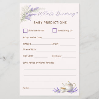 Was braut sich zusammen? Tea Party Baby Vorhersage Flyer
