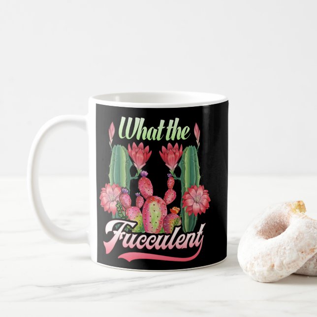 Was Cactus succulents Pflanze Gartenarbeit antreib Kaffeetasse (Mit Donut)