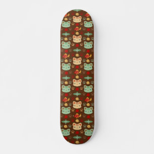 Was Cool ist, Kitty Cat in erdigen Farben Skateboard