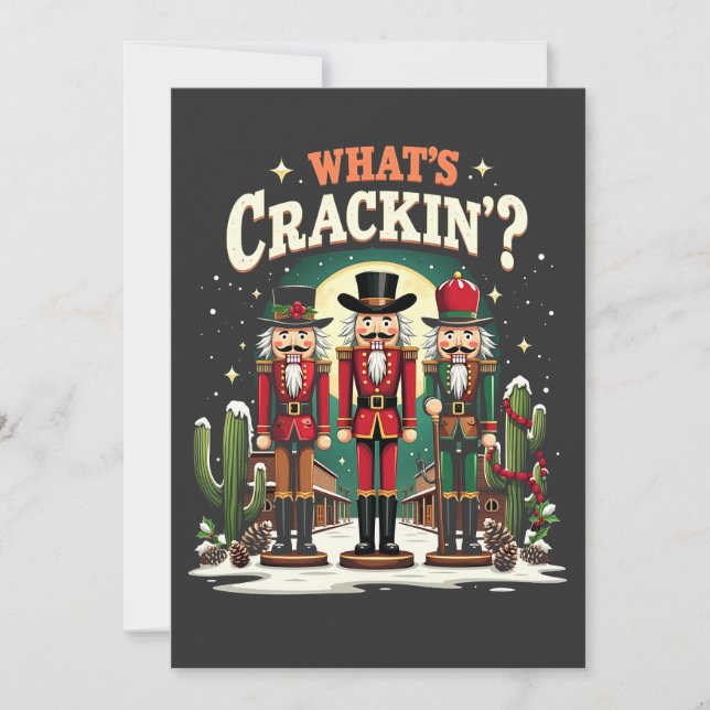 Was Cracking Nutcracker Cactus Christmas Funny ist Einladung (Vorderseite)