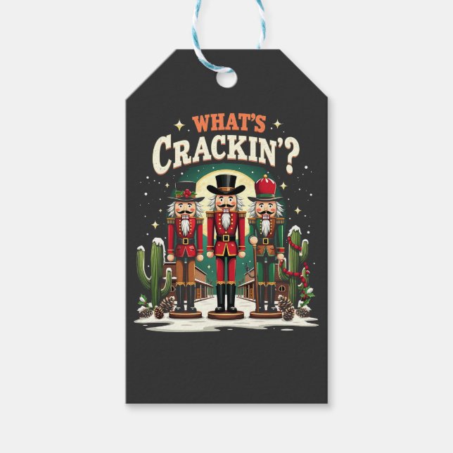 Was Cracking Nutcracker Cactus Christmas Funny ist Geschenkanhänger (Vorderseite)